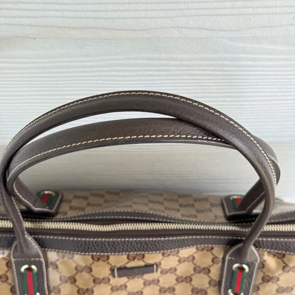 Gucci Monogram Brown Tote Handbag - Picture 12 of 13